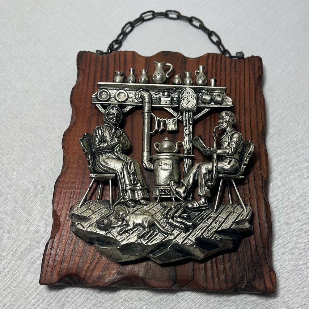 Vintage Wooden Plaque, Made in W Germany, Picture 3D Wooden Wall Hanging